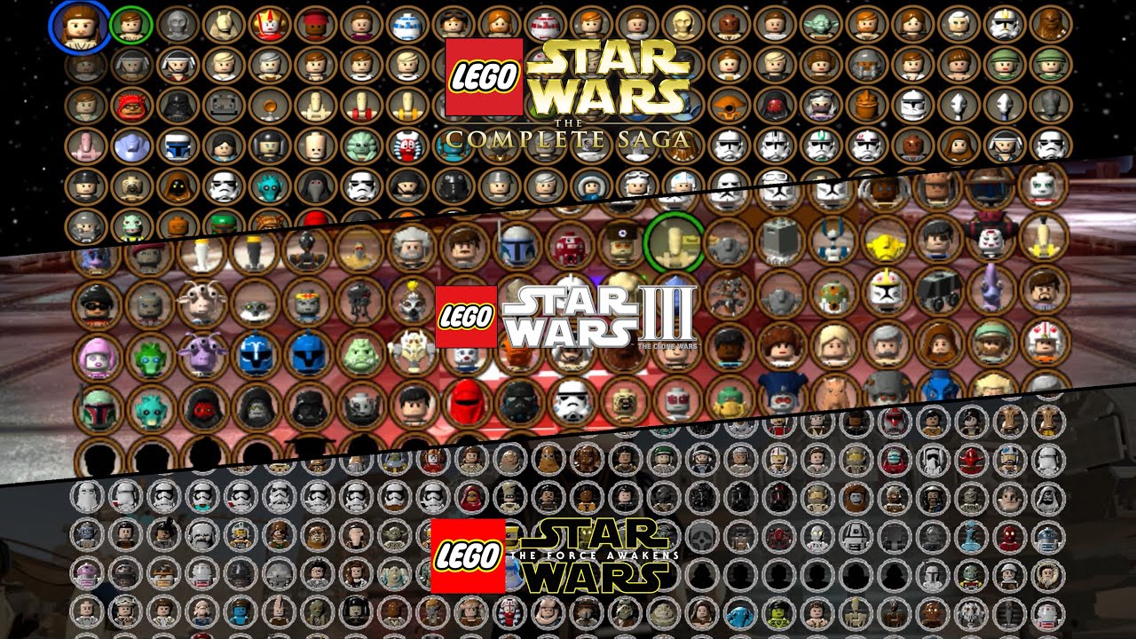 ALL Star Wars Characters in Lego Videogames! (Including all DLCs)