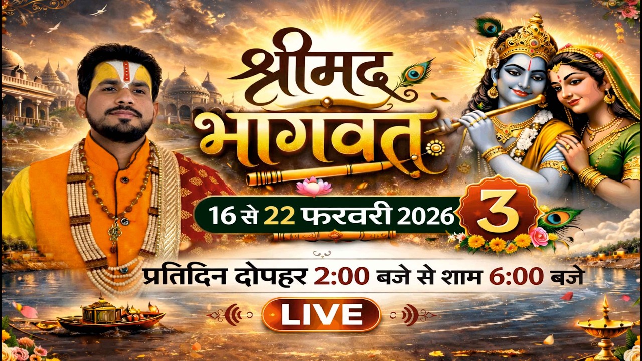 🔴श्रीमद् भागवत कथा Live..... |  दिन 3|  परम पूज्य श्री हरिओम देव जी महाराज #bhagwatkatha