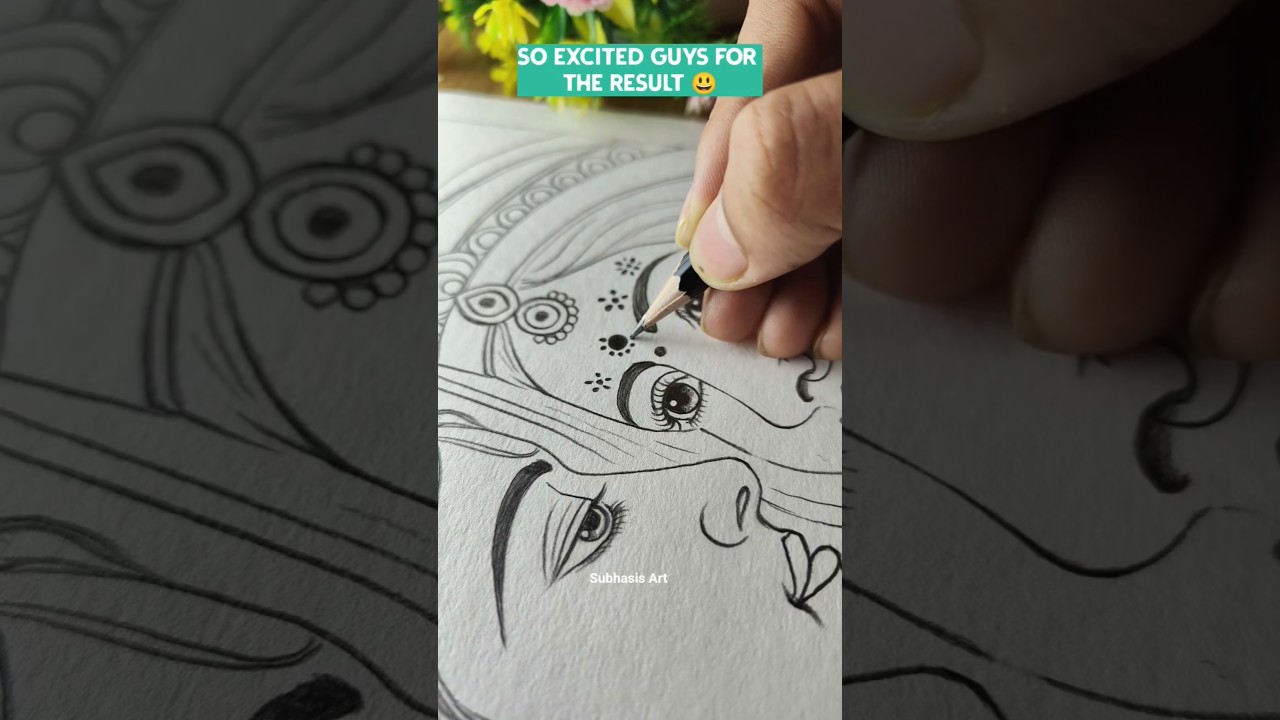 Radhe Krishna Outline Drawing 🥰😍||Radhe Krishna Drawing ❤️🌼||#shorts