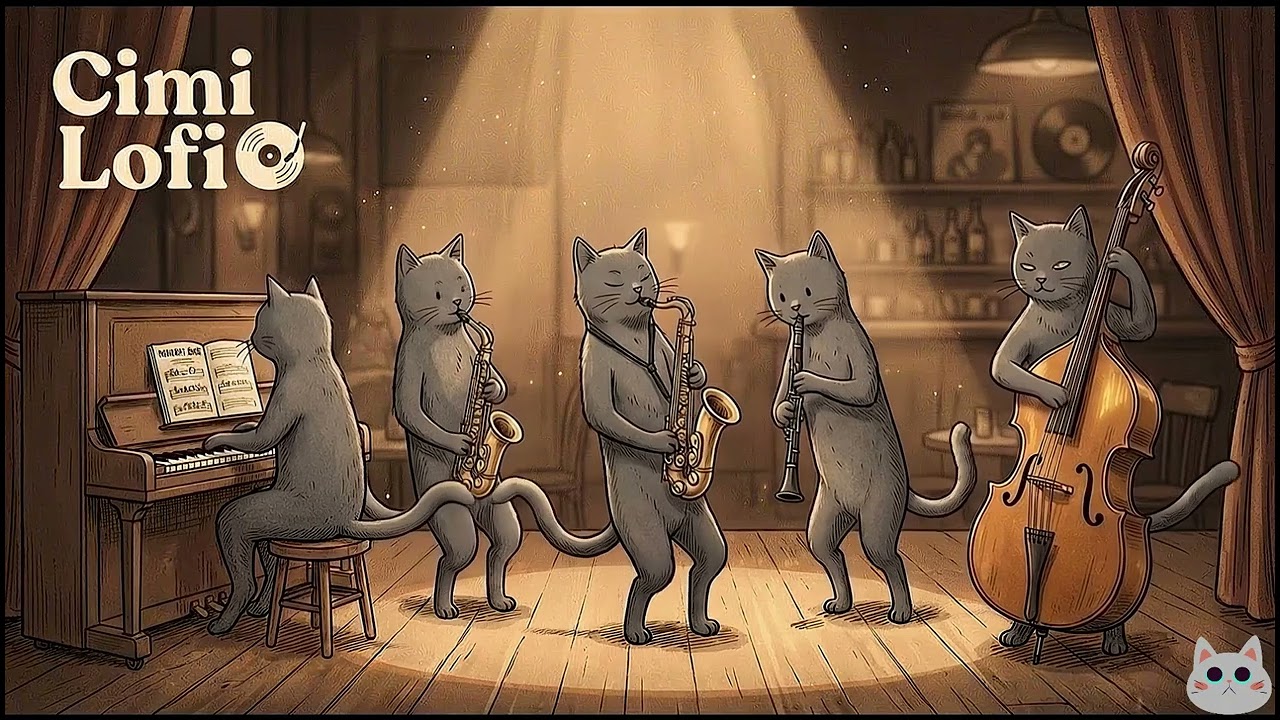 Cimi Lofi – Gray Cats Deep Bass Jazz 🐾 Uplifting & Bright Feel-Good Music for Deep Focus