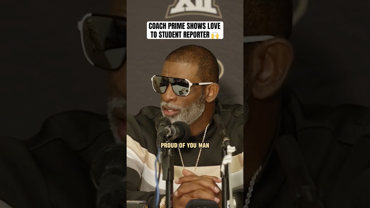 Deion Sanders tells 19-year-old student reporter he's proud of him 🤝 (via @BuffsTV)