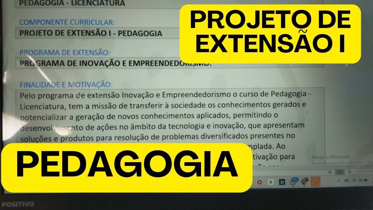 PROJETO DE EXTENSÃO-PEDAGOGIA -COMO FAZER?