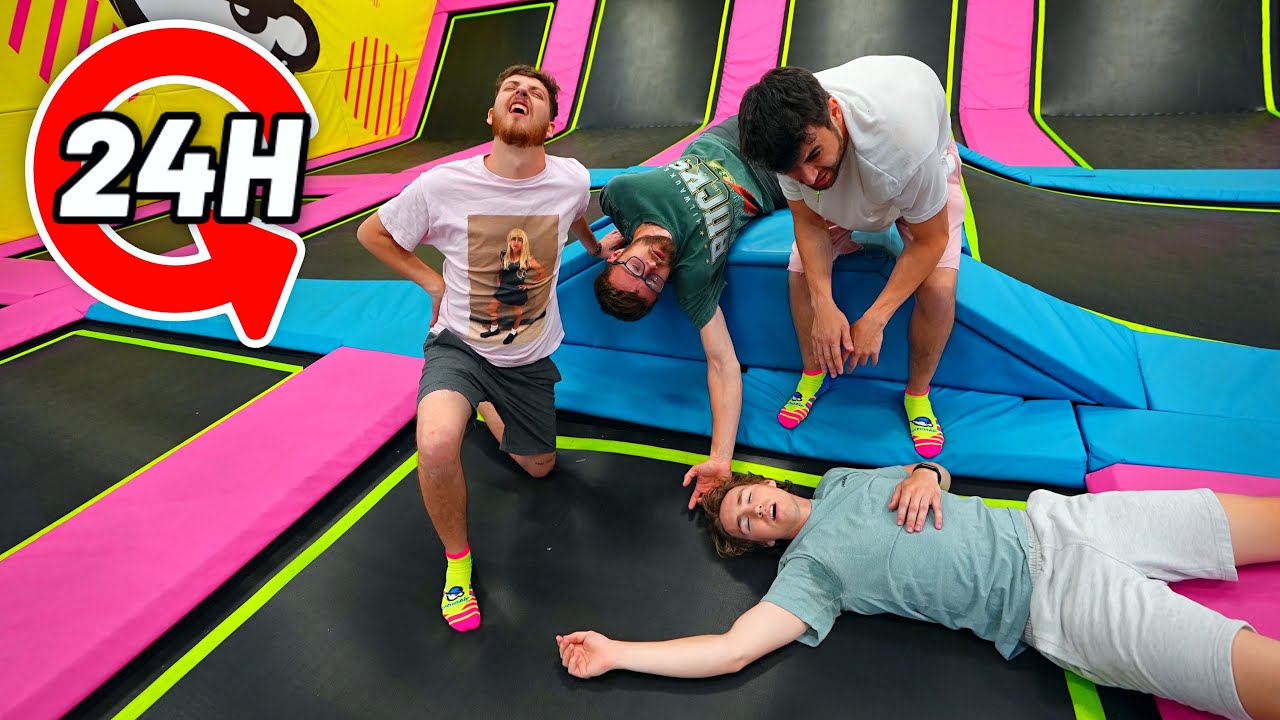 LAST TO LEAVE THE TRAMPOLINE PARK WINS!!