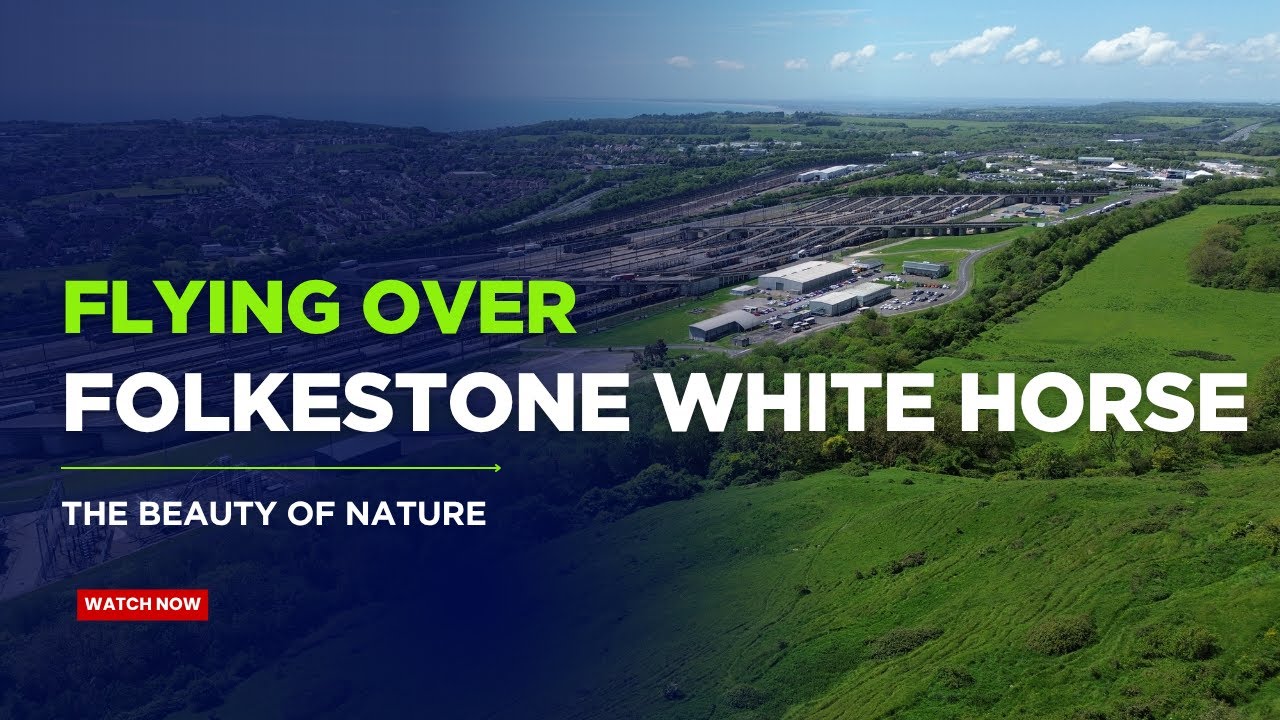 UK 🇬🇧 | Folkestone White Horse Drone View | Cheriton Hill & Kent Cliffs