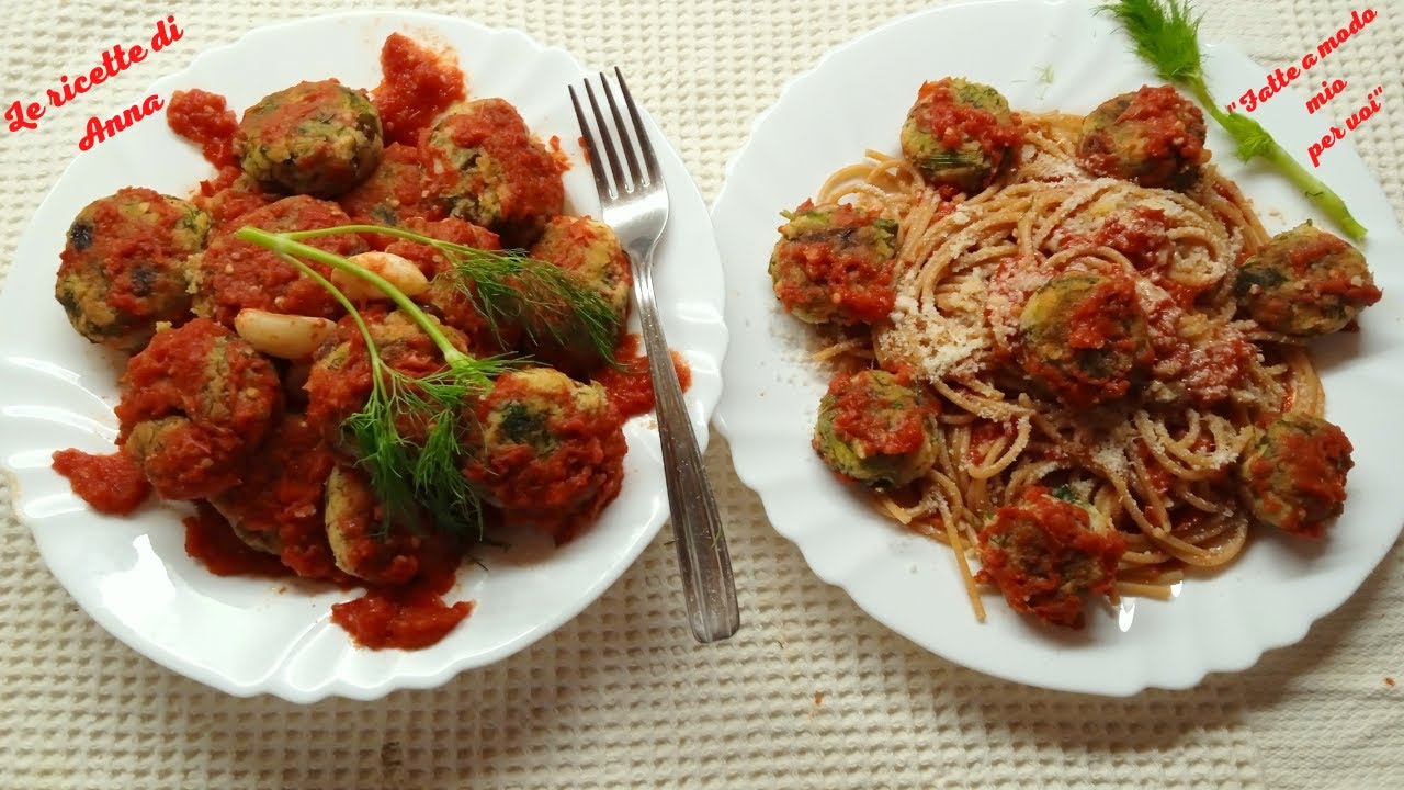 Polpette di finocchietto selvatico con patate al sugo