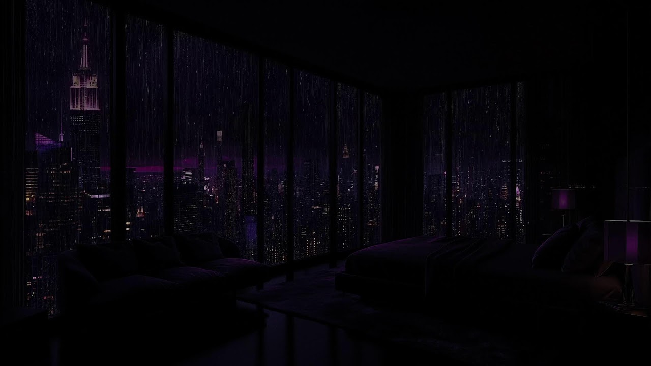 Peaceful Rainy Night 24/7 (No Ads) 😴🌧️ Rain Sound & Soft Thunder for Sleep & Calm Mind | White Noise