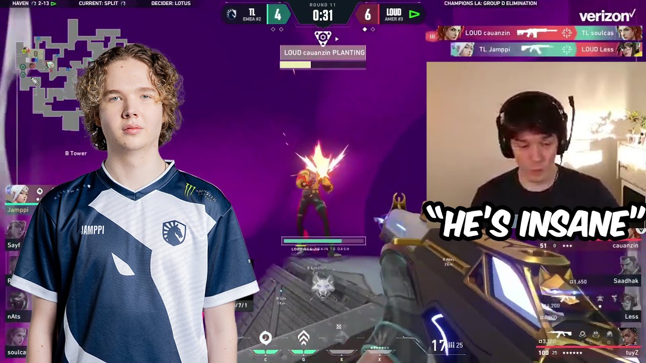 TL Jamppi INSANE 1V3 CLUTCH To Bring Them Back In VCT Champions | Sliggy Reacts