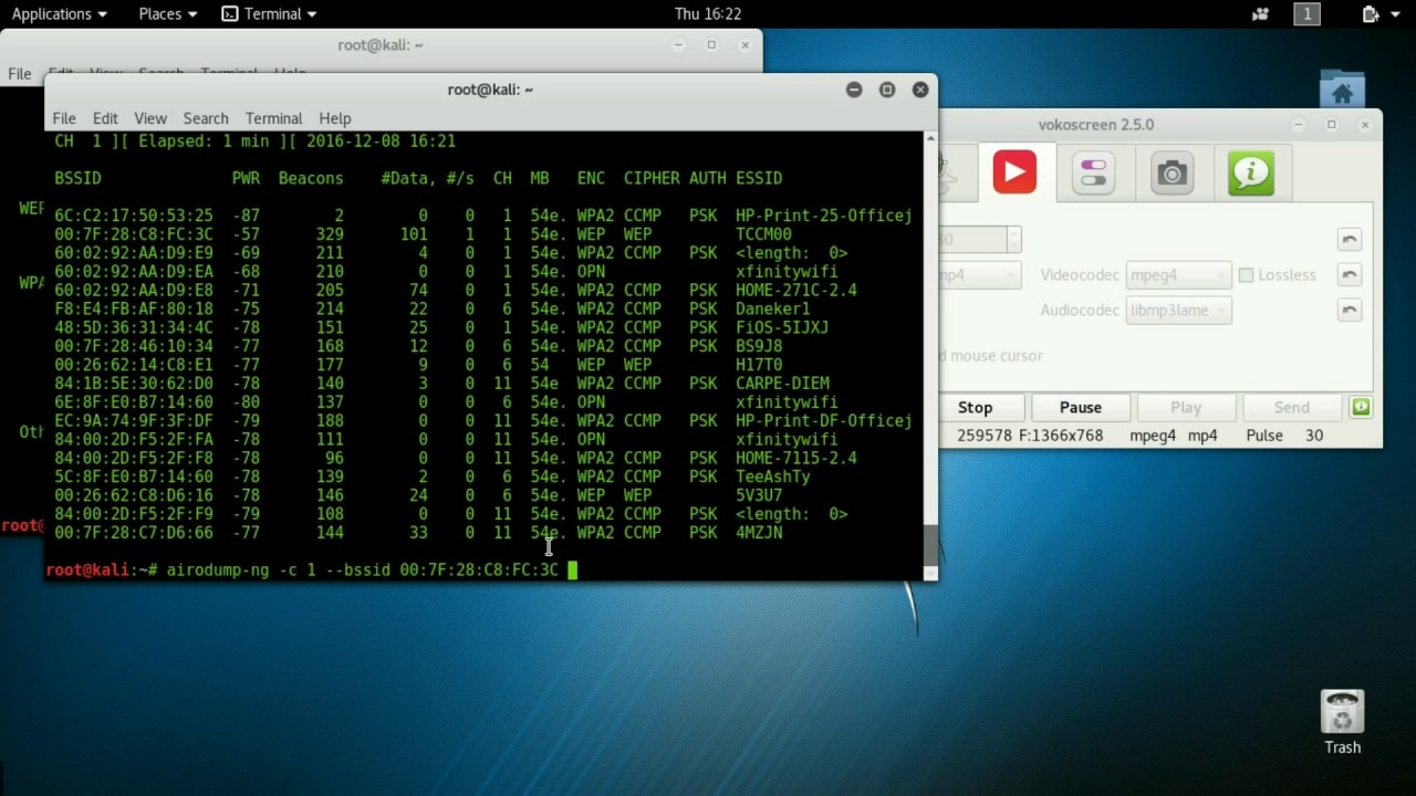 Breaking a WEP Key using AirCrack