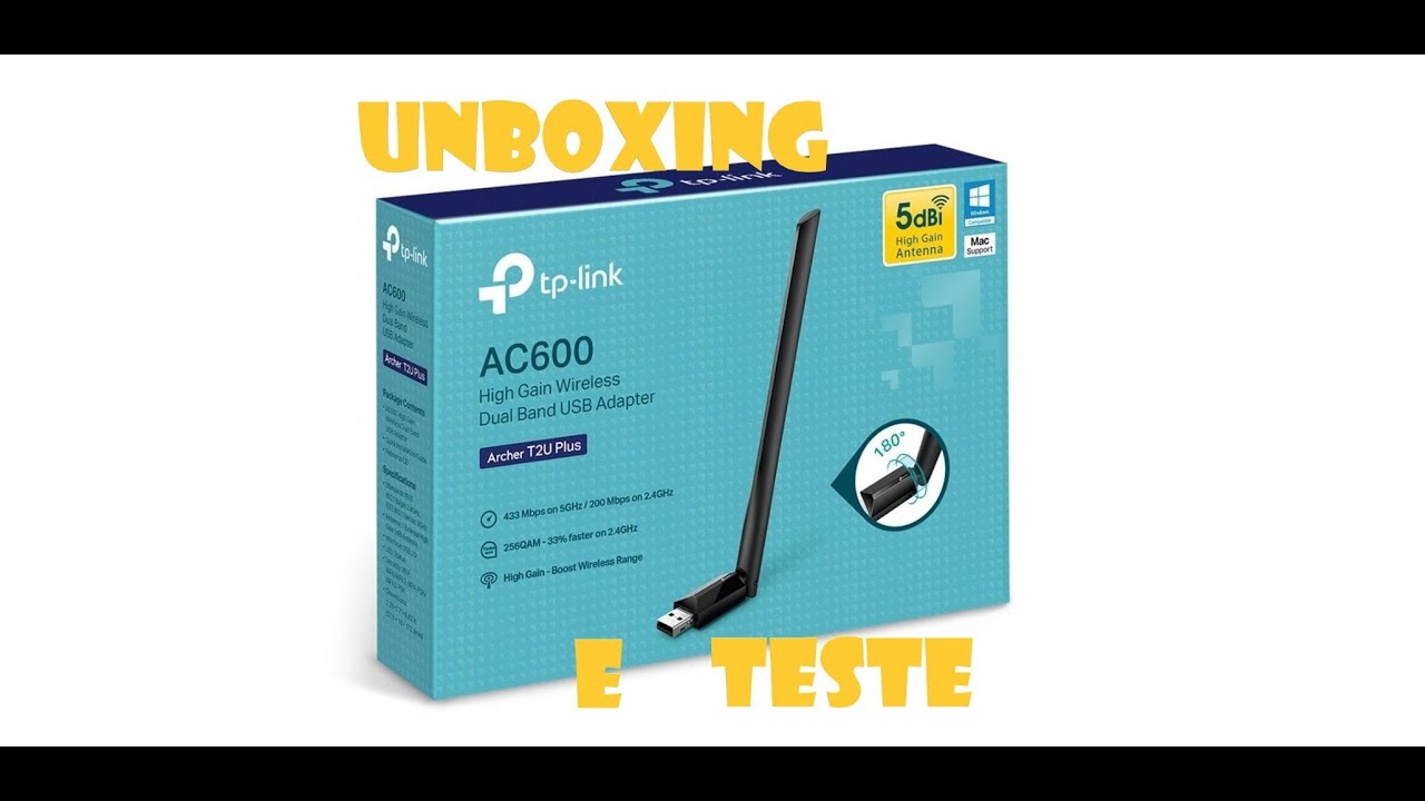 UNBOXING E TESTE ADAPTADOR WIFI TPLINK AC600