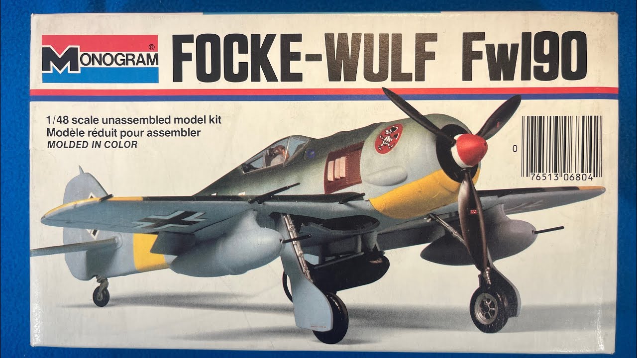 Monogram 1979 Focke-Wulf Fw-190 Vintage Model Airplane Kit Review Unboxing