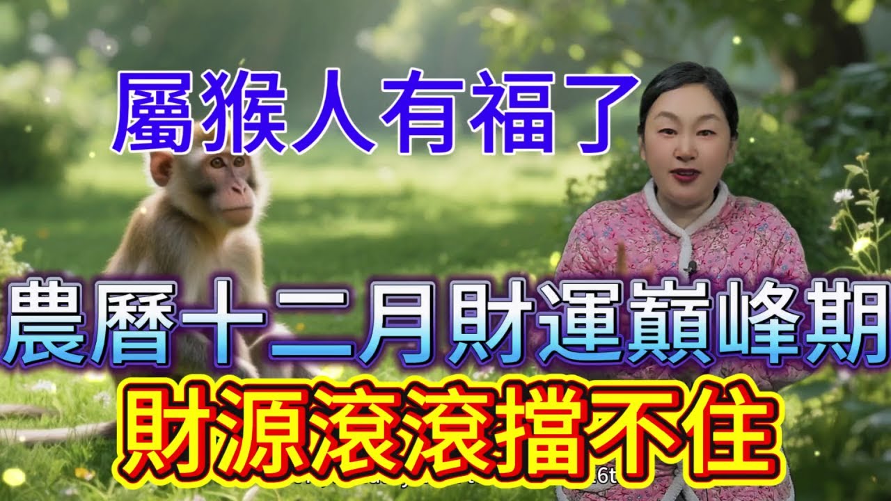 進了臘月就是年，福運財運往家纏  屬猴人有福了！農曆十二月（1月19—2月16日）“歲末鴻運大爆發”，幸運值拉滿到人生開掛，趕緊接福！#運勢 #補財庫旺財氣 #生肖 #熱門 #財富 #正能量