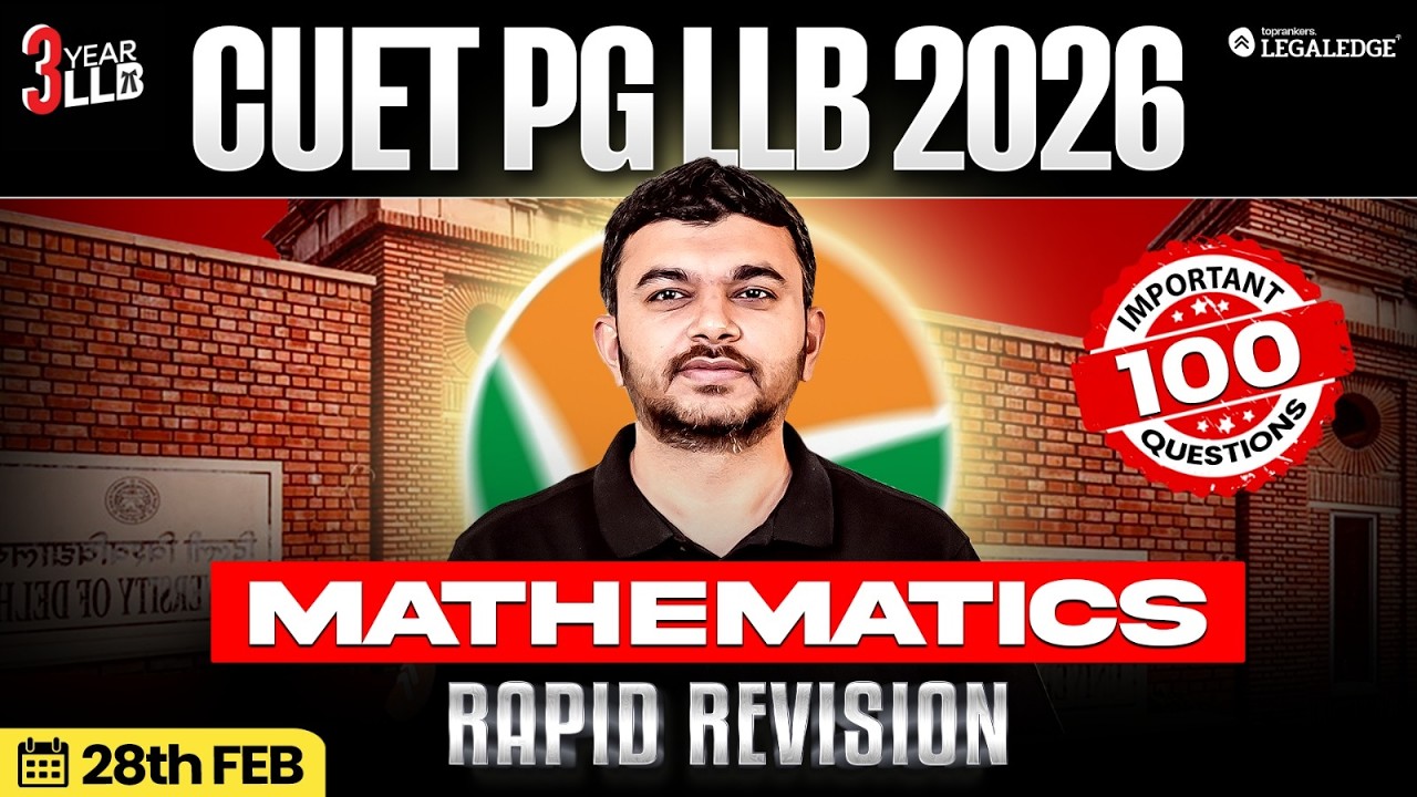 CUET PG 2026 | Quantitative Aptitude | Marathon | Rapid Revision | 3year LLB | LegaLEdge