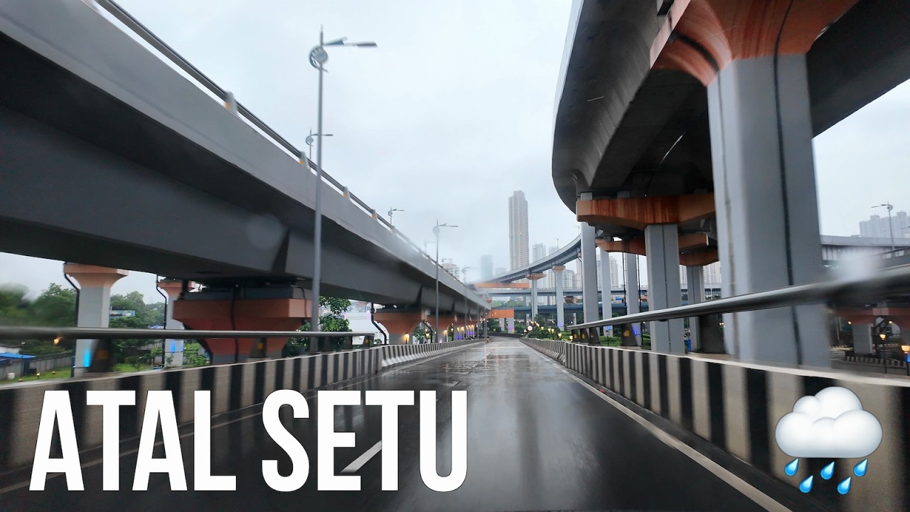 4K Rainy Drive on MTHL | Atal Setu, Mumbai