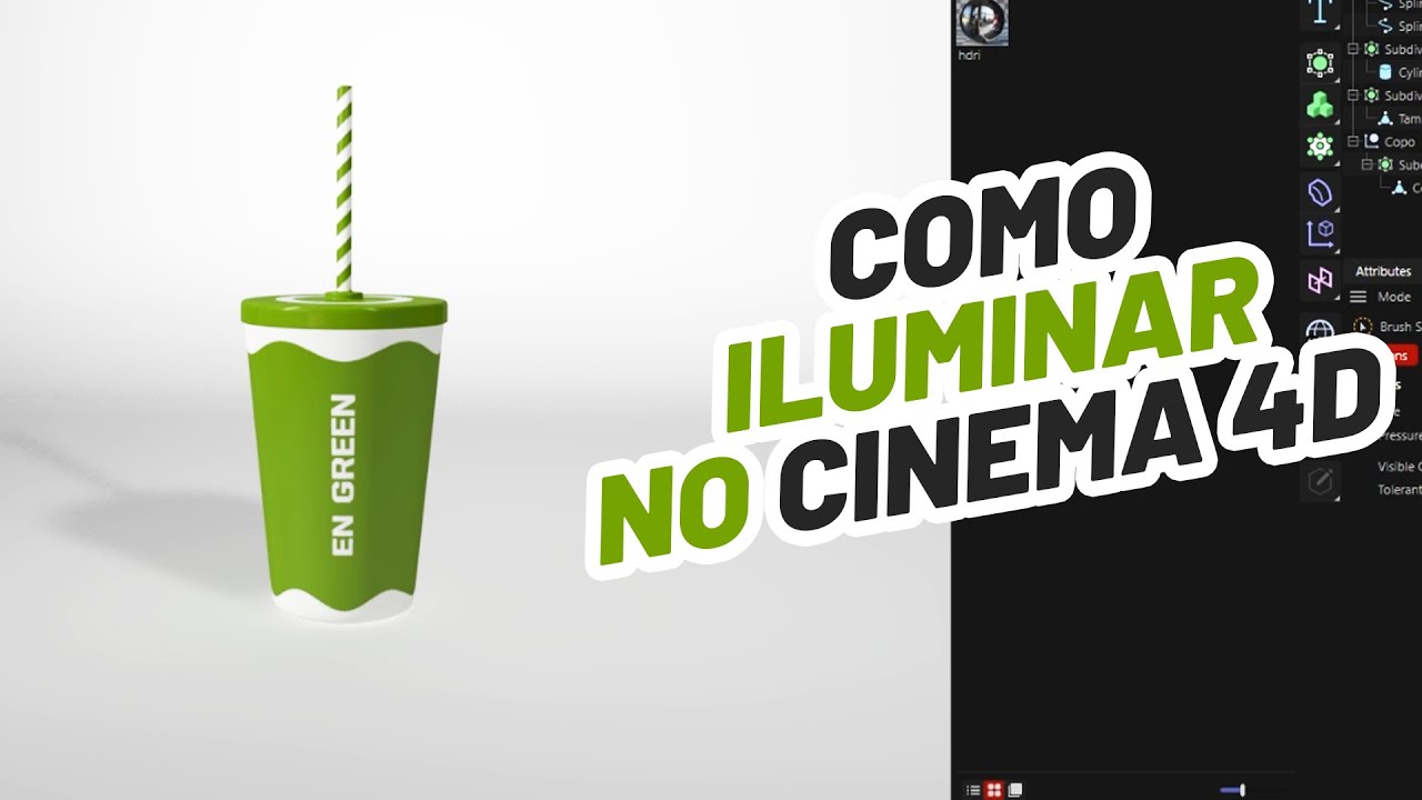 Como iluminar um copo no Cinema 4D Part 02/03 Iluminação