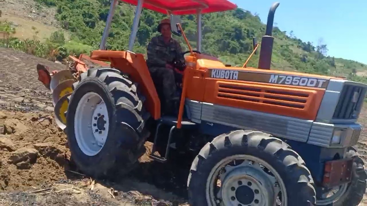 Test xe máy cày kubota 7950DT mới 2 cầu ông anh sâu 3 ngày lấy xe về hàng bãi về với dàn 3 thái