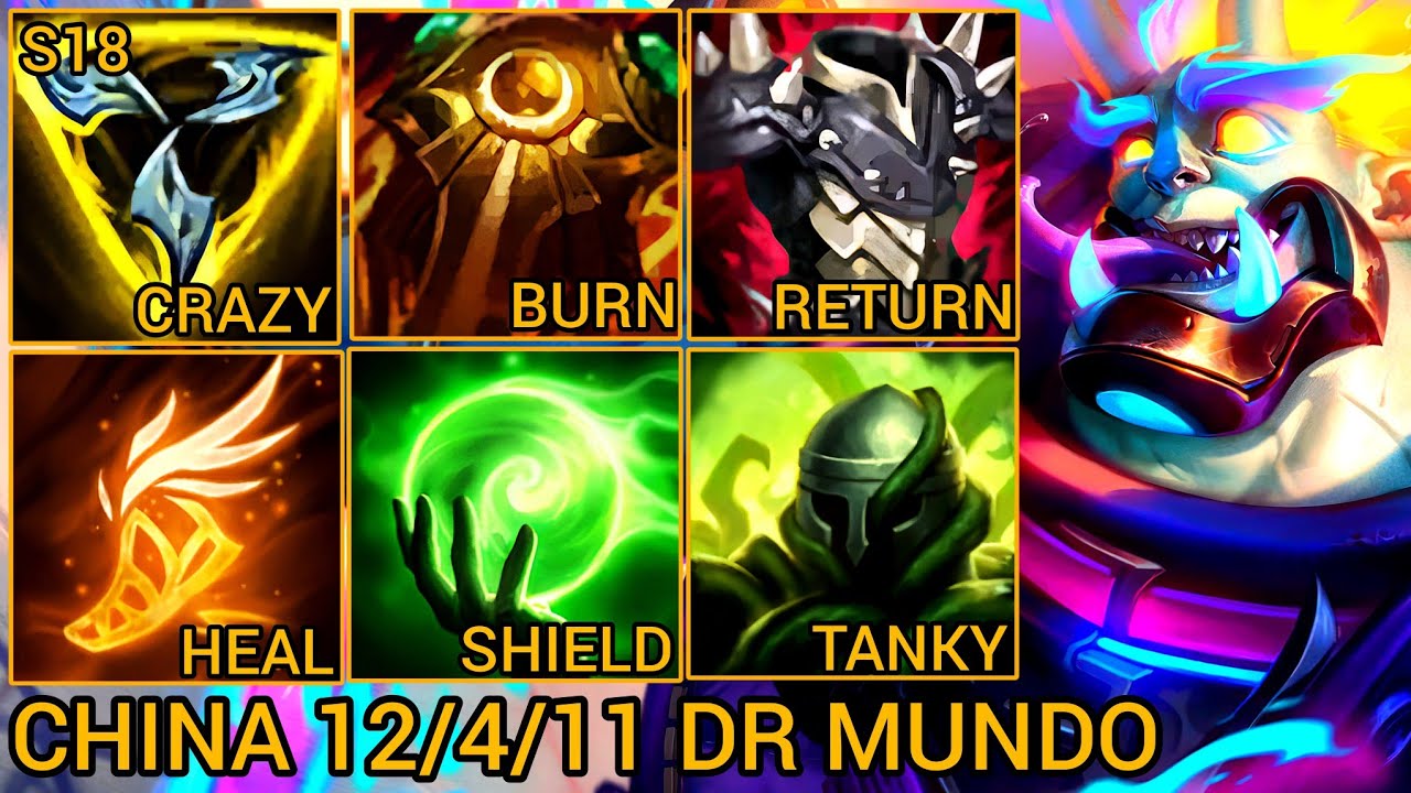 Dr Mundo MVP Jungle 12/4/11 - China Server Wild Rift Season 18 New Build Best Tier By Tiarty