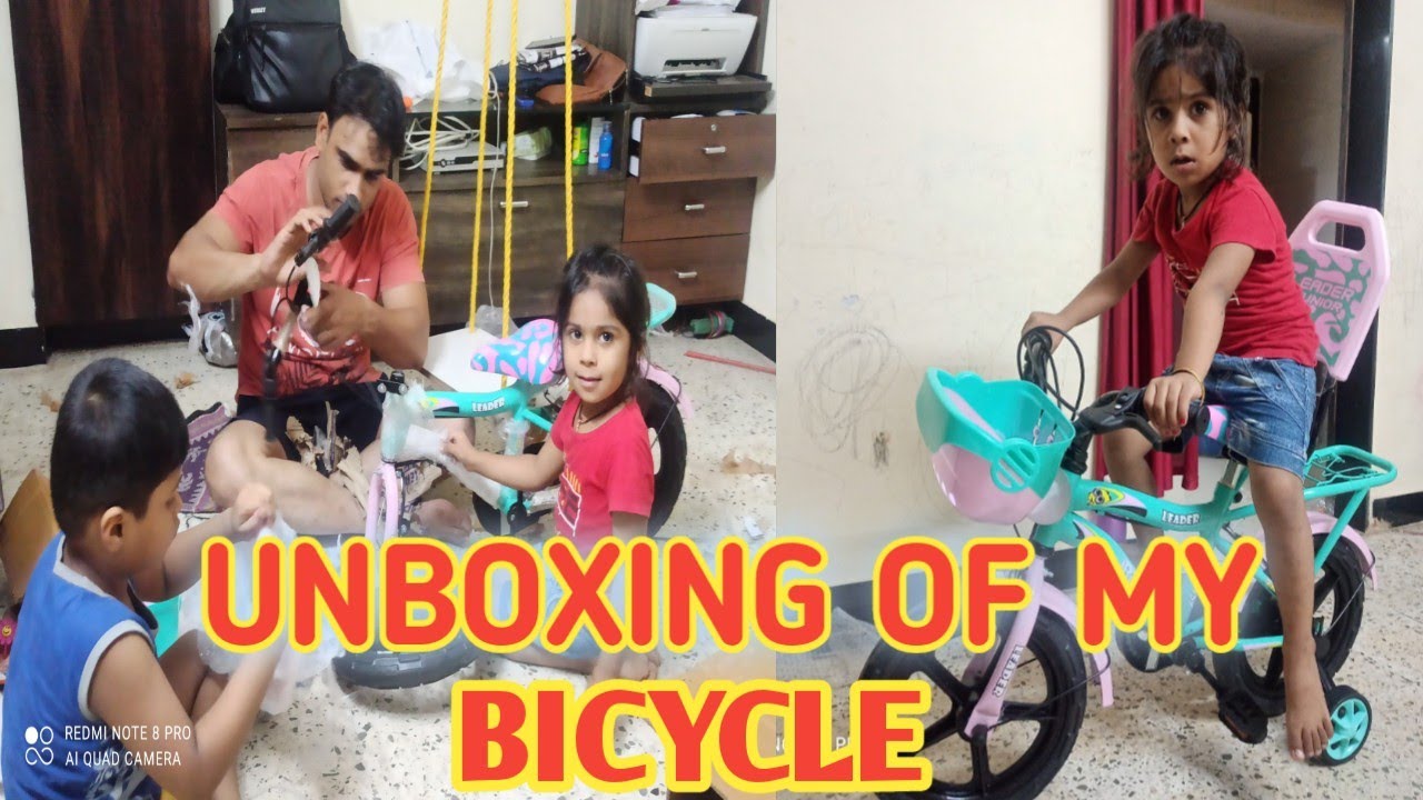 unboxing of my bicycle | new bicycle leader buddy | with my chachu and grandfather | cute baby aanya