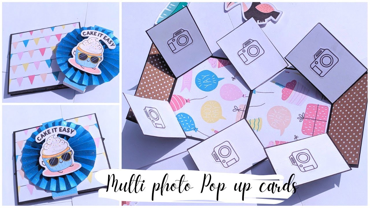 Multi photo pop up card | Easy scrapbook card's | Pop up cards | Mahima crafts