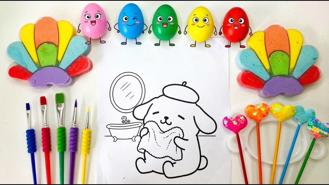 ✨ Coloring Pompompurin with Slime | Cute & Satisfying DIY Slime Art 🐶💛