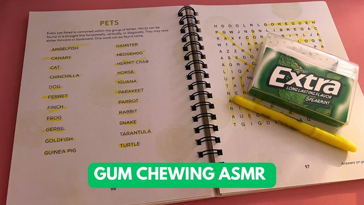 Gum Chewing Word Search ASMR | Whisper and Chit Chat, Relaxing 