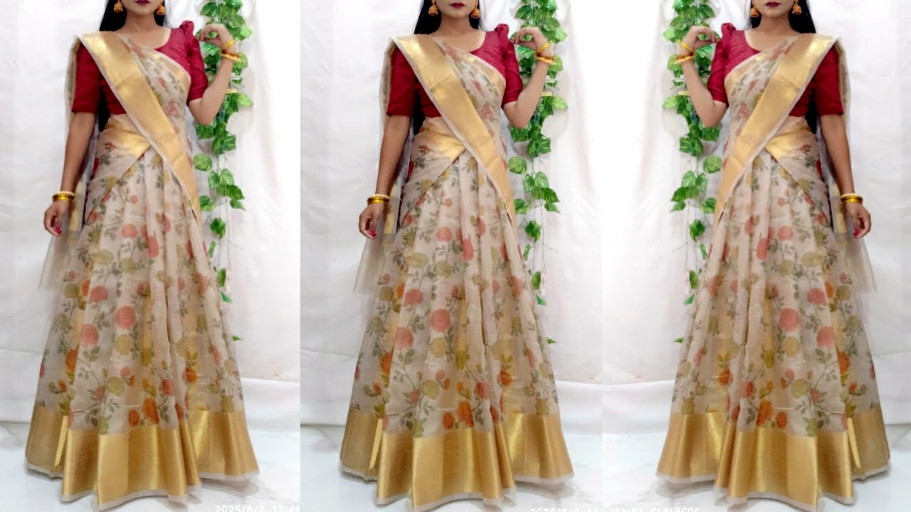 फेस्टिवल पर ऐसे पेहने सारी बहोत खुबसूरत लगेंगे आप/Festival Special saree drap idea/Halfsaree Draping