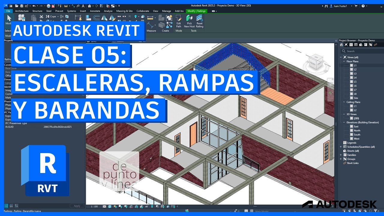 Introducción a Autodesk Revit 2025 #05 - Modelar Escaleras, rampas y barandillas / CURSO DESDE CERO