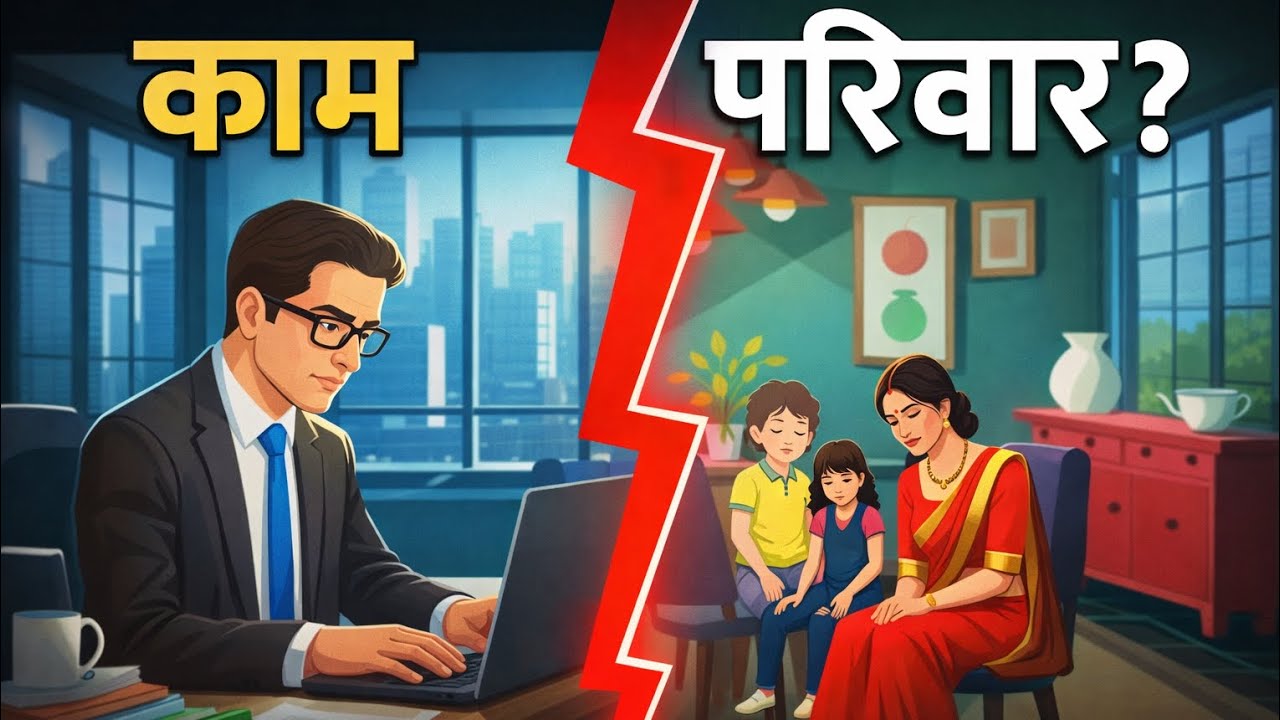 काम की भागदौड़ में टूटा परिवार 😢 | काम या परिवार? #animation #delhilife