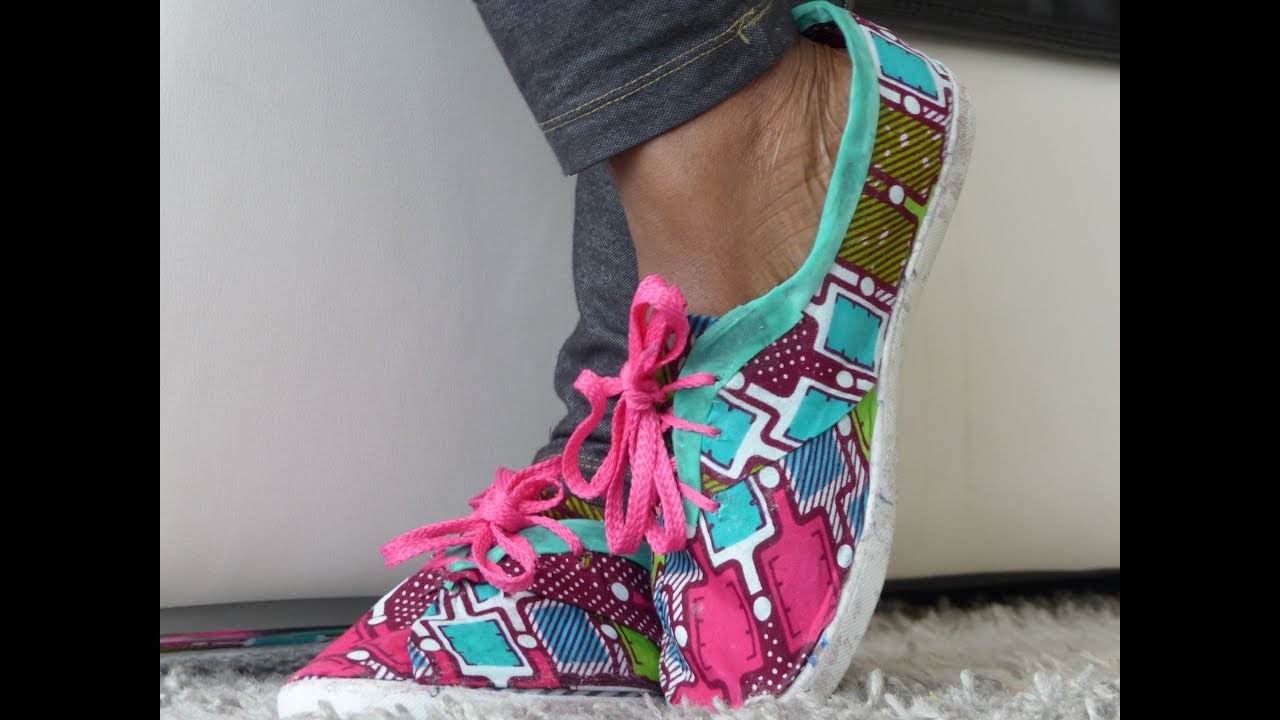 HOW I COVERED SNEAKERS WITH ANKARA FABRIC
