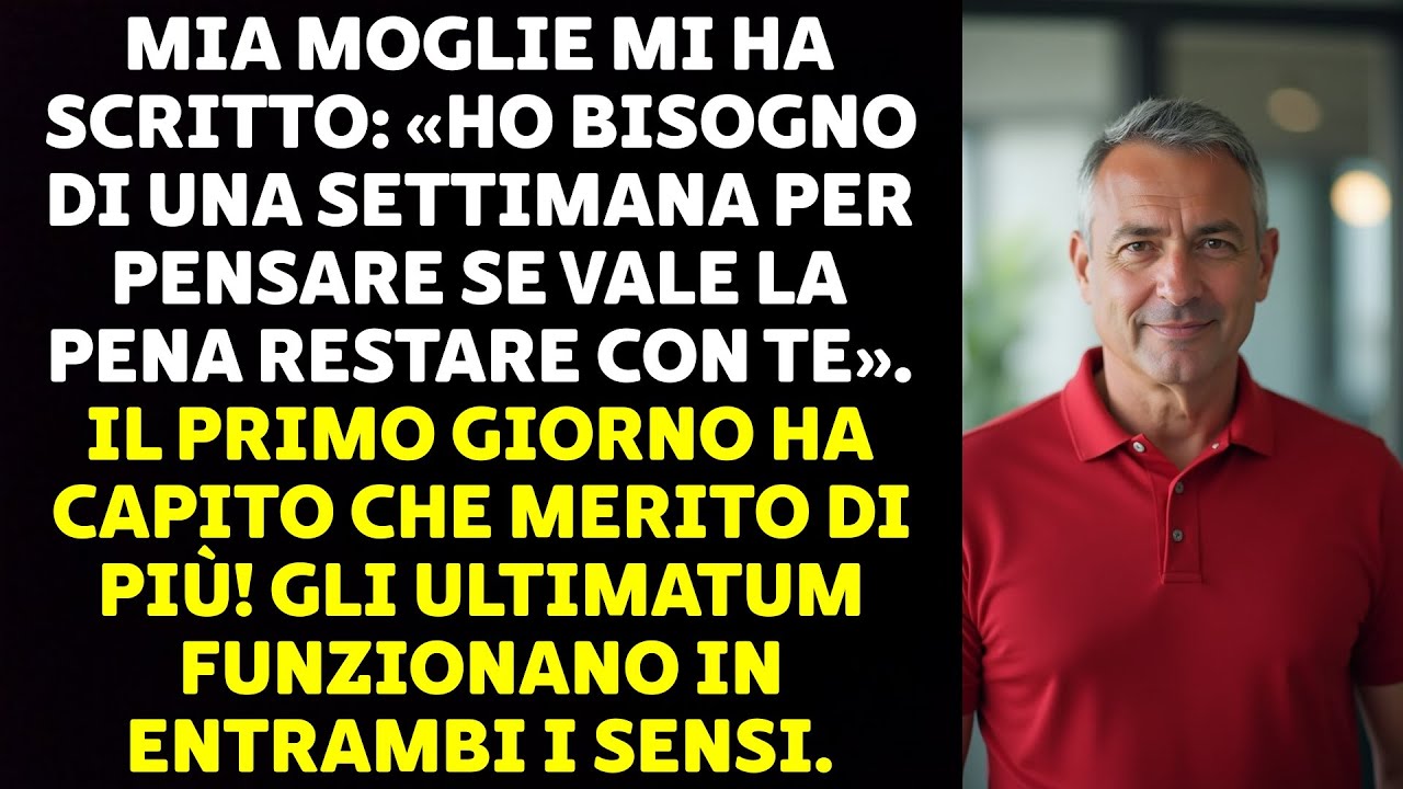 MIA MOGLIE MI HA SCRITTO: «HO BISOGNO DI UNA SETTIMANA PER PENSARE SE VALE LA PENA RESTARE CON TE...