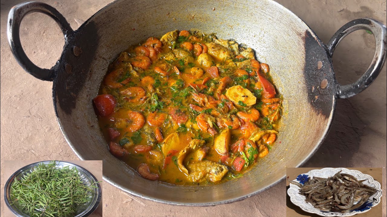 🍤🌿ଏମିତି ଟେଷ୍ଟ କେଉଁଠି ମିଳିବ? ଚିଙ୍ଗୁଡ଼ି + ମୋଟି ଶାଗ  + ସାରୁ |🔥Pure Odia Village Food ଦେଖିଲେ ଭୋକ ଲାଗିଯିବ