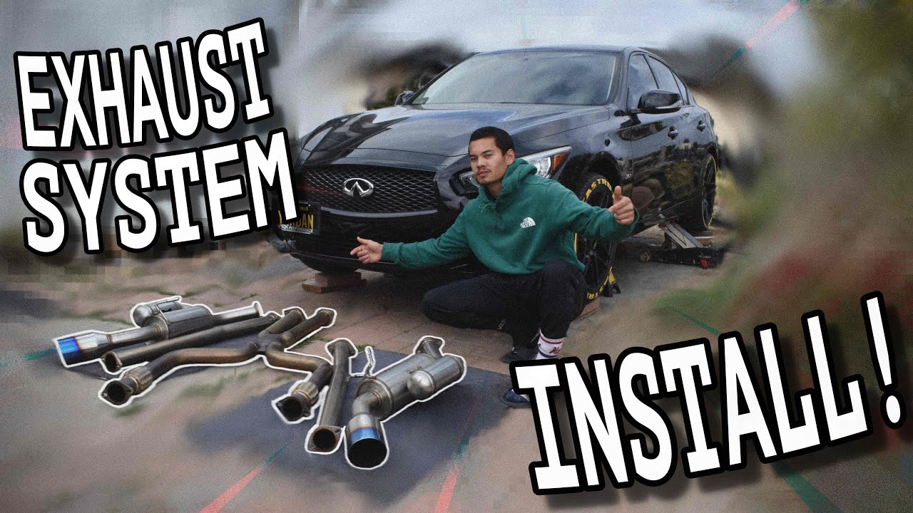 HOW TO INSTALL AN EXHAUST SYSTEM! (WITH NO LIFT!) *Q50 ARK GRIP EXHAUST*