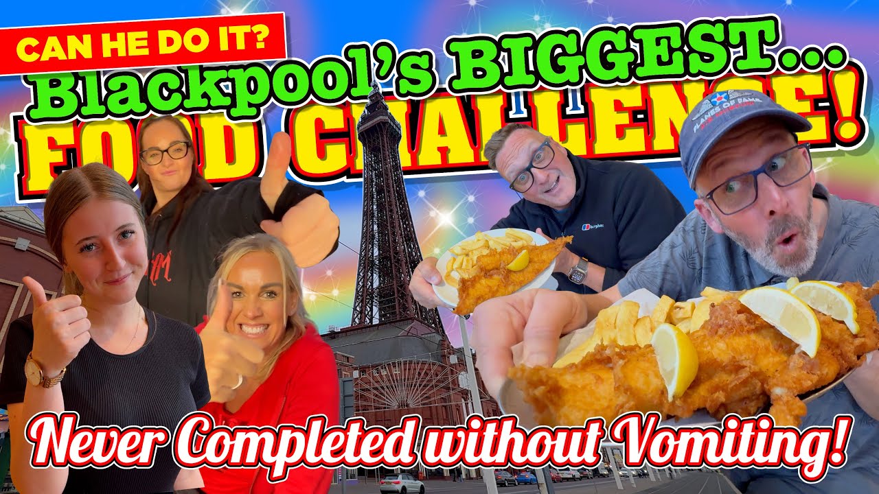 BLACKPOOL'S BIGGEST FOOD CHALLENGE! NO ONE has EVER COMPLETED THIS without VOMITING! Can he do it?