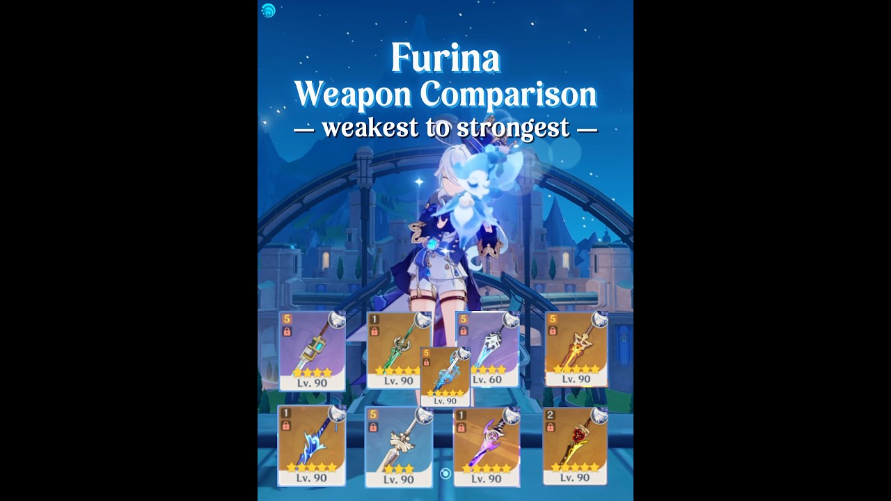 Furina weapon comparison for vaporise #furina #genshinimpact #hoyocreators #delulu_ceo #hydromain