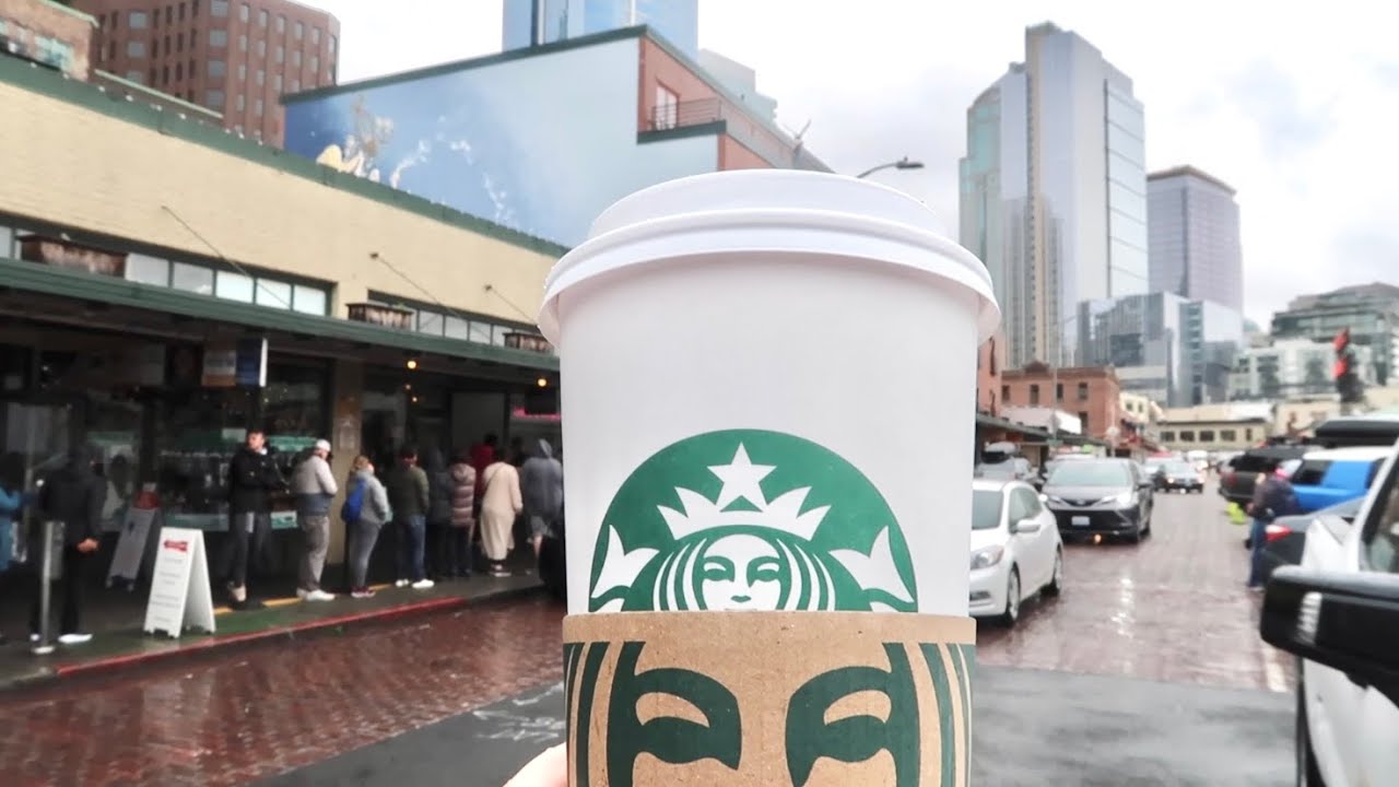 First Starbucks Store & Pike Place Market Fish Throwing - Gum Wall In Rainy Seattle / T-Mobile Park