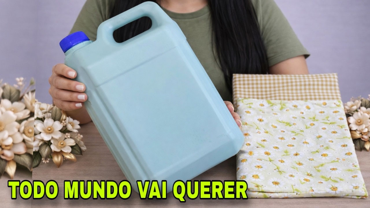 IDEIA ESPETACULAR COM GALÃO DE CLORO E TECIDO FAÇA VOCÊ MESMO #viral #compartilhe #diy