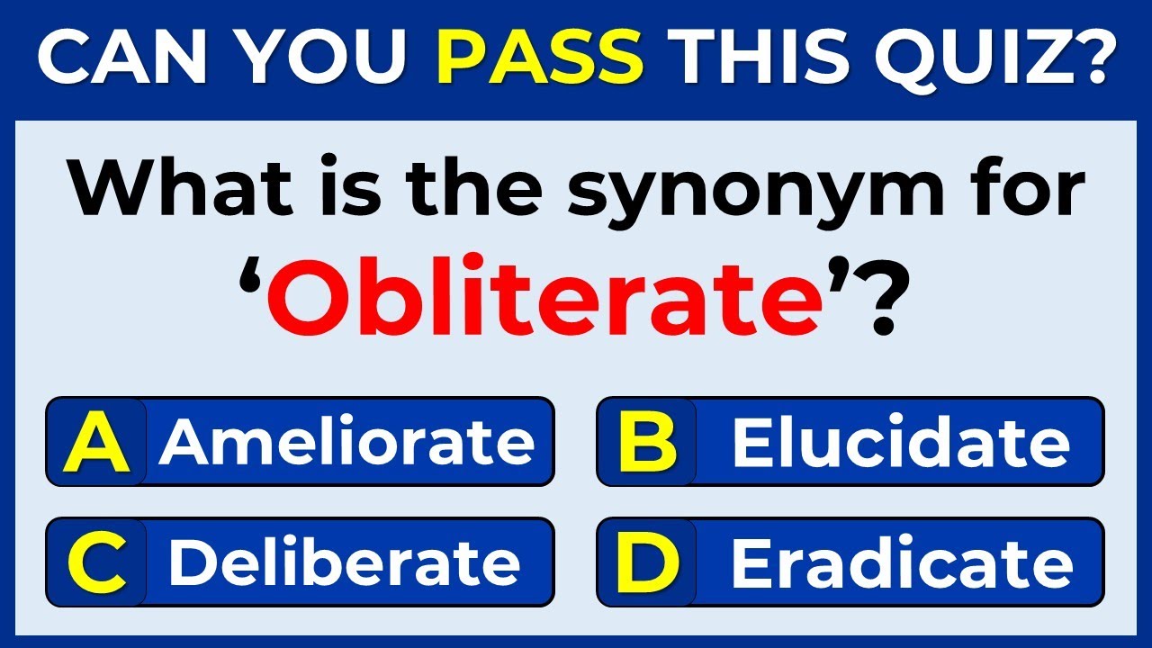Synonyms Quiz: 95% CANNOT SCORE 30/30 | #challenge