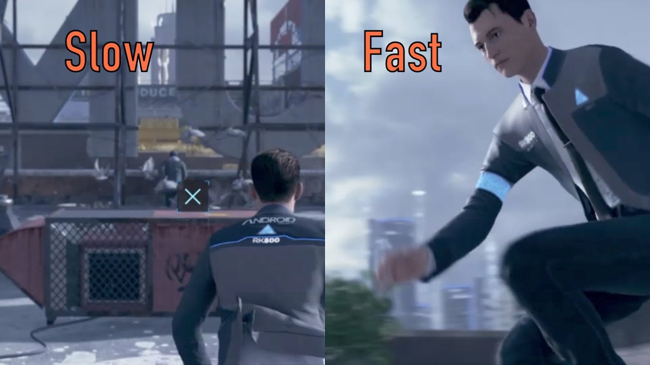 Slow Connor vs Fast Connor Chase Rupert/+Connor Stands Still Option - DETROIT BECOME HUMAN