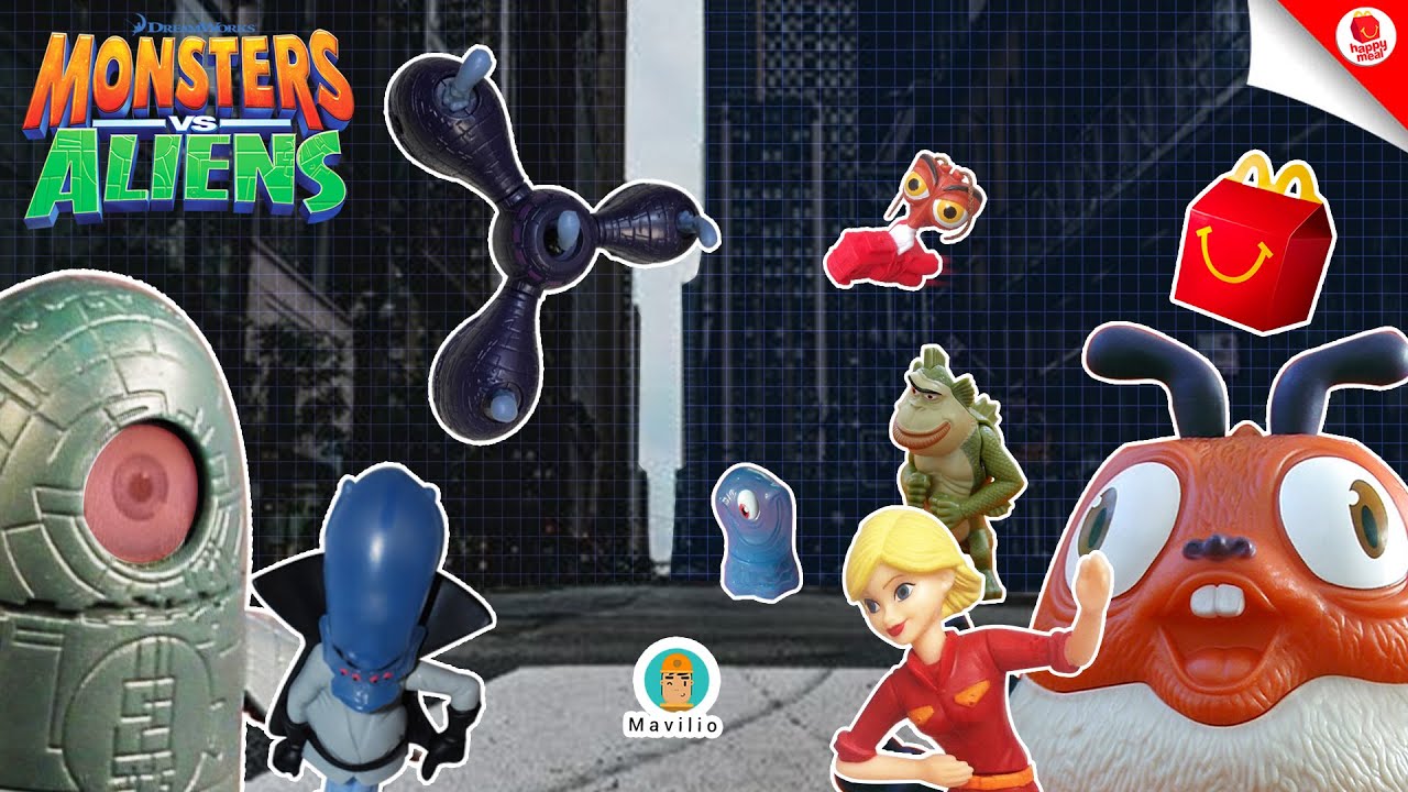 2009 McDonald's Monsters vs Aliens Happy Meal Set 1-8 Complete