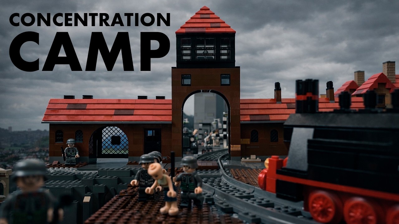 Самодельная модель концлагеря из LEGO.