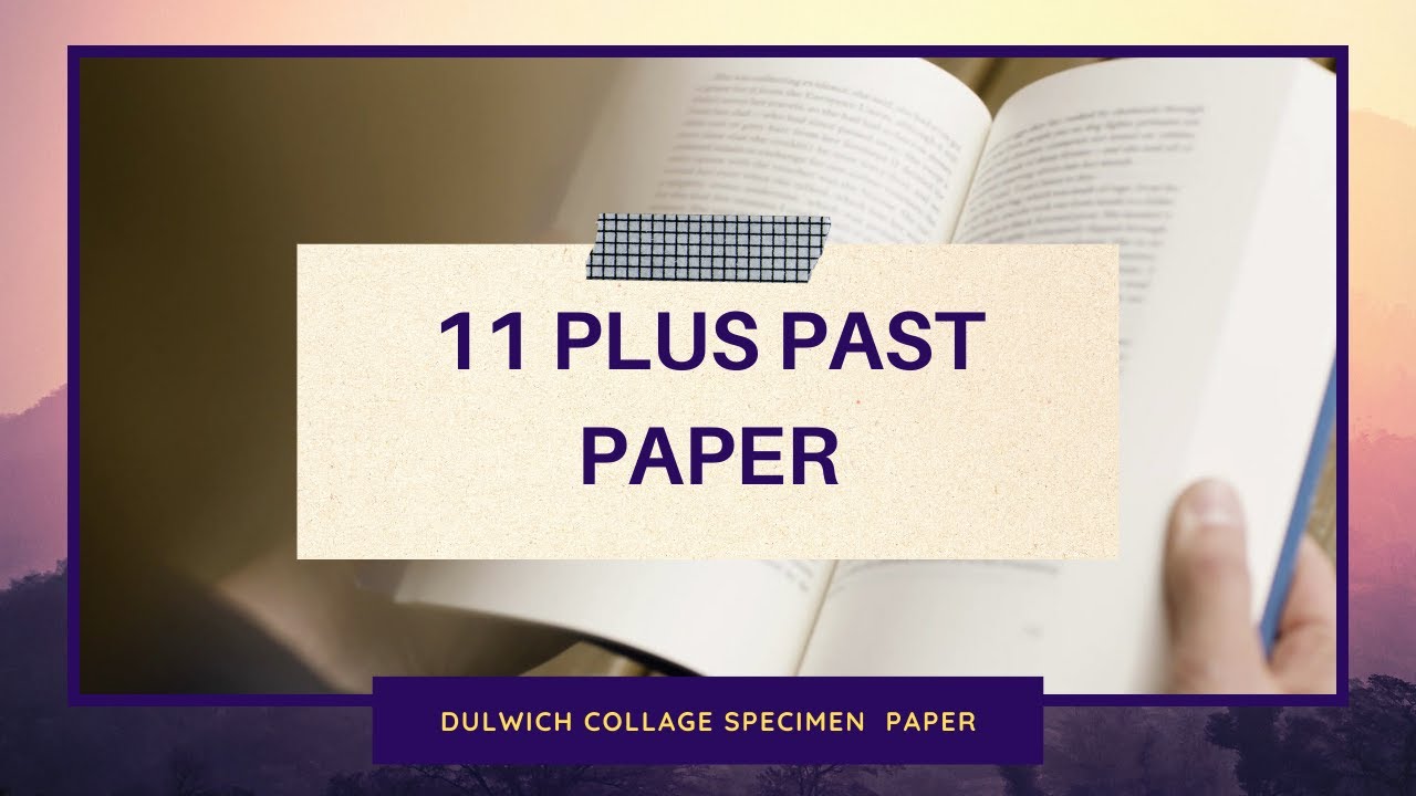 11 Plus Past paper -Dulwich College Maths Paper