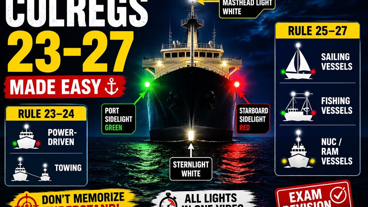COLREGs Rules 23–27 I Colregs made Easy | Navigation Lights I Easy Language and Explanation