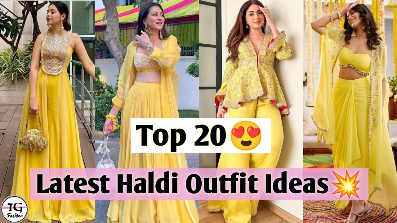 Top 20 Latest Haldi Outfit Ideas😍/ Haldi Outfit Ideas With Names/ Haldi Function Dress Ideas