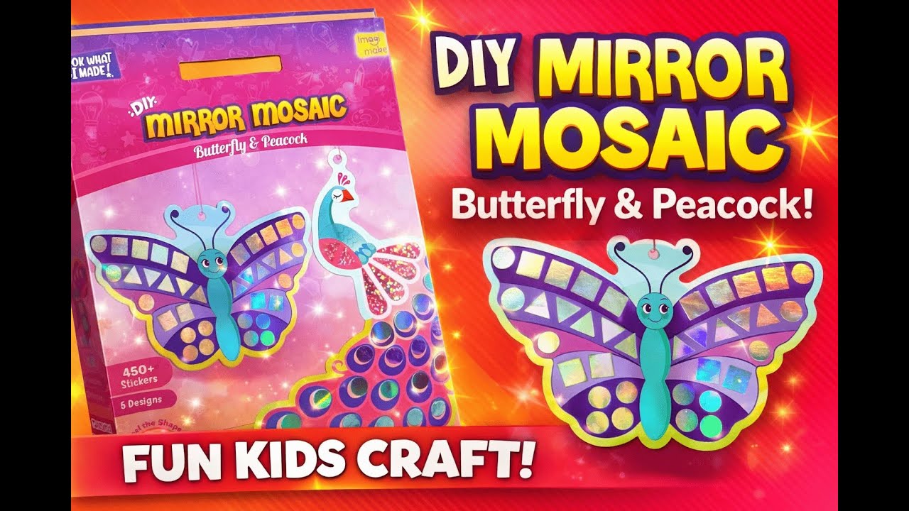 Easy Mirror Art for Kids | ButterFly Mirror Mosaic Art | Ep 2