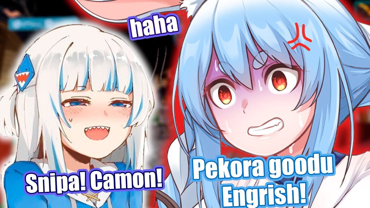Gura acaba rindo e zoando o inglês quebrado da Pekora | vtuber legendado