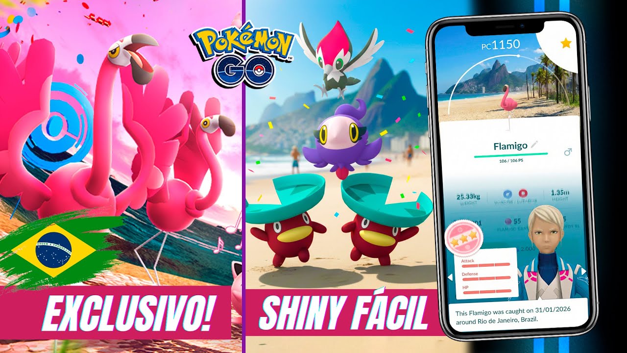 EVENTO EXCLUSIVO NO BRASIL! Flamigo Chega ao Pokémon GO! Carnaval com Shiny FÁCIL!