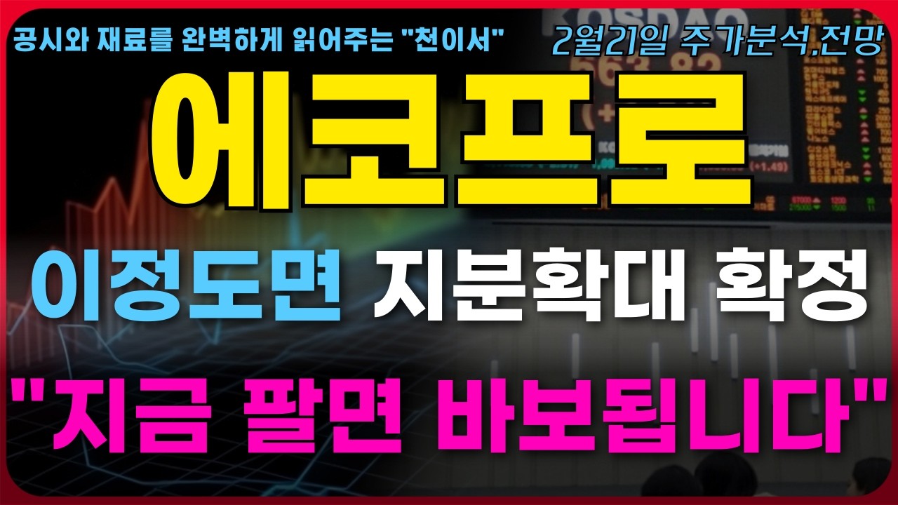 [에코프로 주가전망] 이정도면 이거 지분확대인데요? 