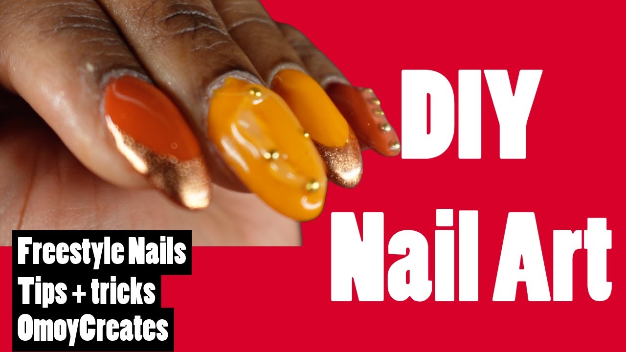 DIY nail art: step by step guide on how I freestyle my nail art| OmoyCreates