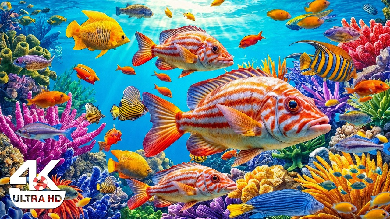 Deep Blue Ocean Journey 4K – Tropical Reef Fish and Peaceful Nature Sounds for Relaxation