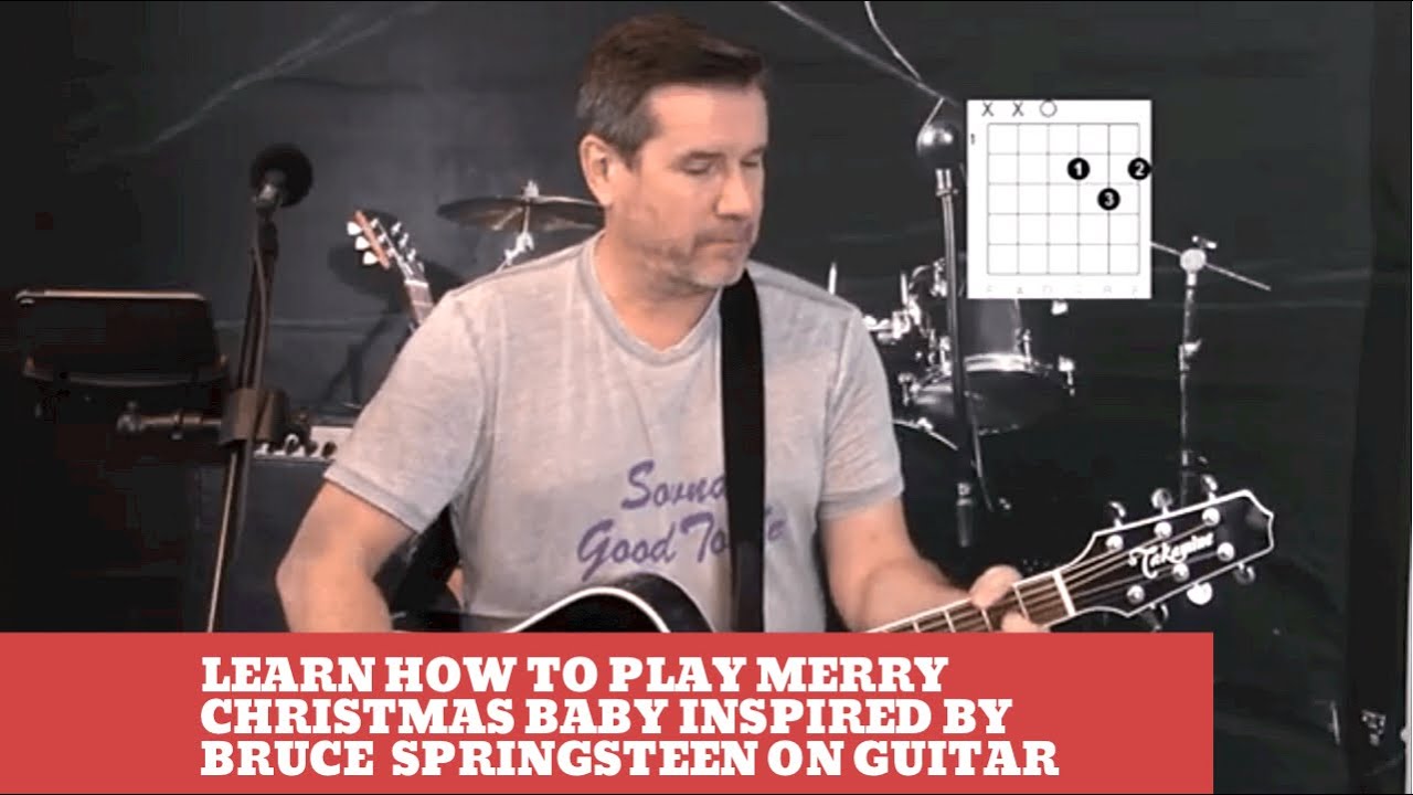 How to play Merry Christmas Baby by Bruce Springsteen on Guitar (easy guitar lesson and cover)
