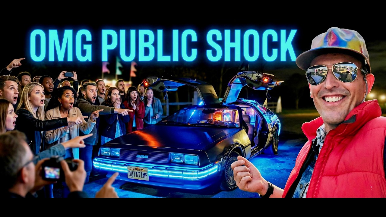 I Drove a DeLorean Time Machine in Public for the 1st Time ! (People LOST IT ) !!!!
